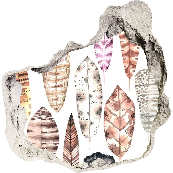 Fototapeta dziura na ścianę Kolorowe liście w dziurze w ścianie