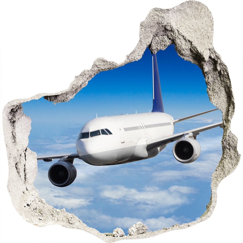 Foto zdjęcie dziura na ścianę Samolot w powietrzu
