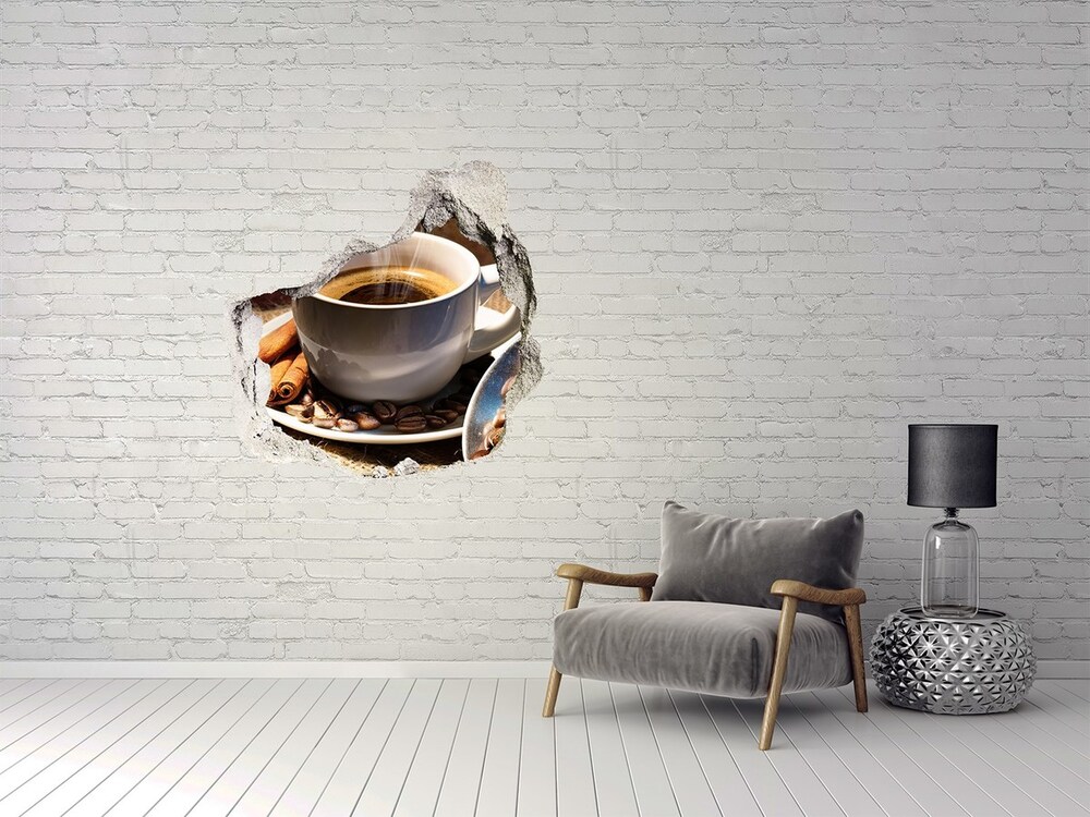 Naklejka 3D dziura samoprzylepna Filiżanka kawy