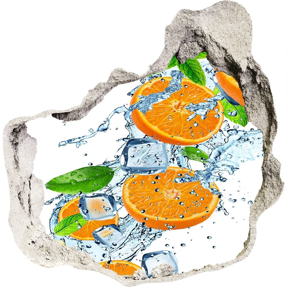 Naklejka 3D dziura samoprzylepna Pomarańcze