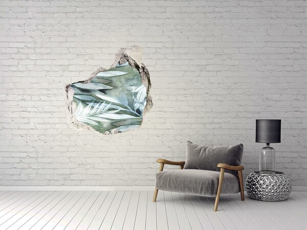 Naklejka 3D dziura na ścianę samoprzylepna Zielona oaza w dziurze w ścianie