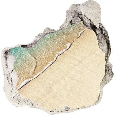 Dziura 3d w ścianie naklejka Karaibska plaża przez dziurę w ścianie