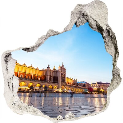 Fototapeta dziura na ścianę Kraków o zachodzie słońca
