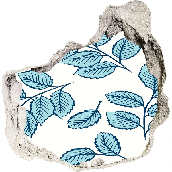 Naklejka 3D dziura na ścianę samoprzylepna Zielone liście na tle ściany