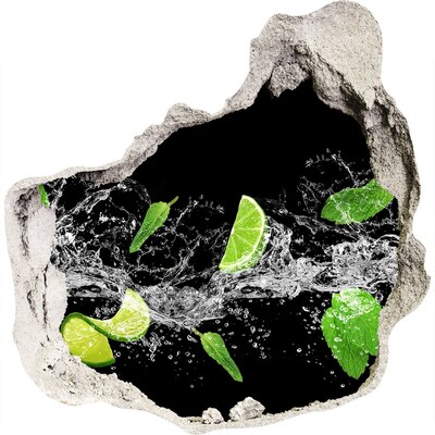 Naklejka 3D dziura na ścianę Orzeźwiający koktajl z limonki