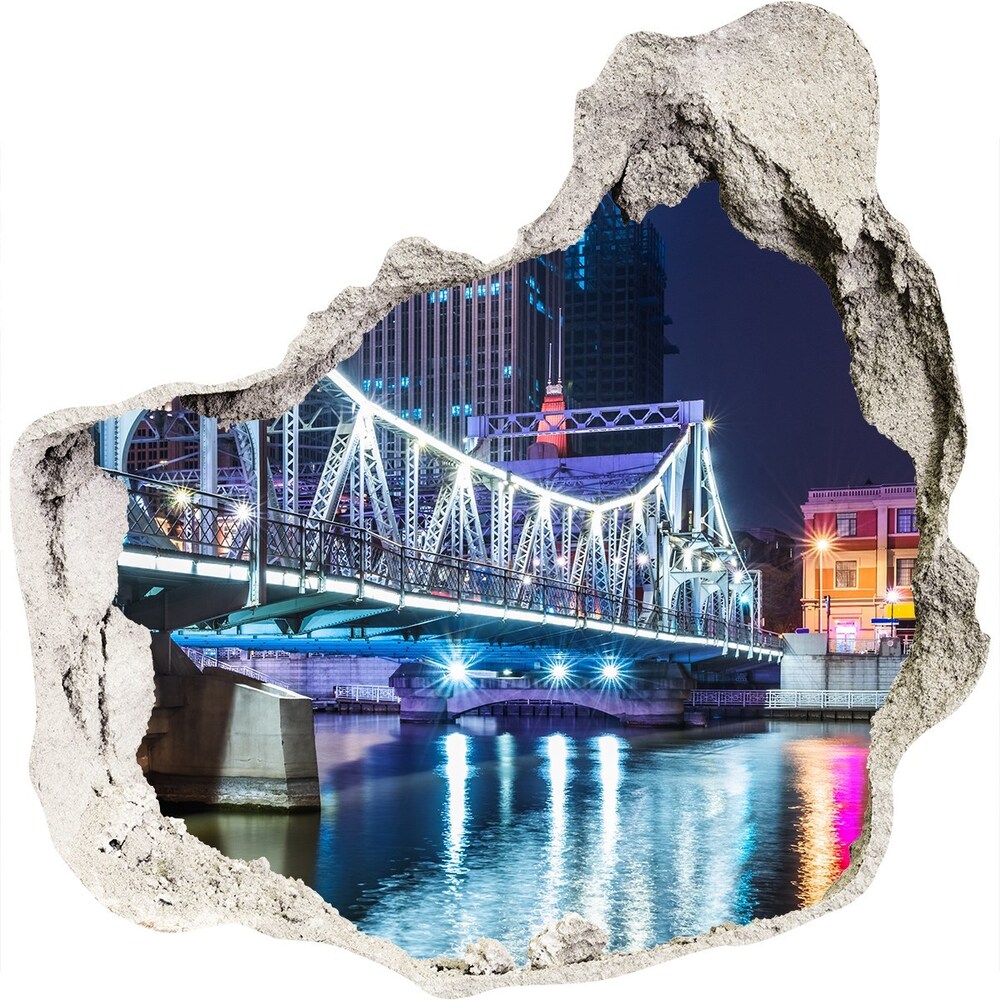 Fototapeta dziura na ścianę Szanghaj most