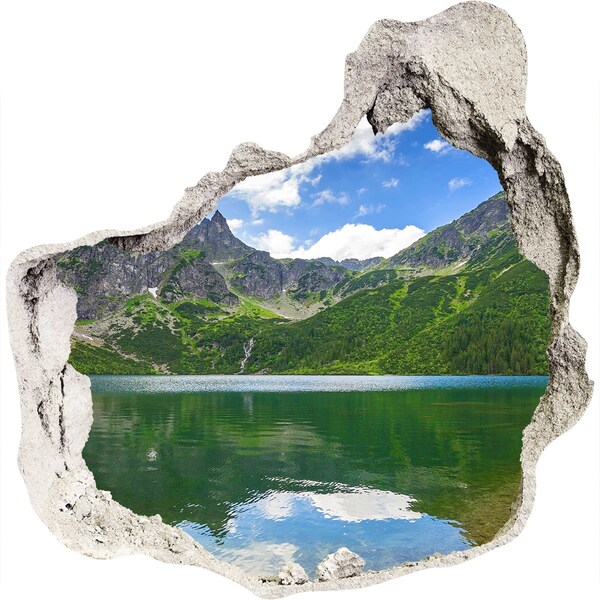 Dziura 3d w ścianie naklejka Morskie oko Tatry