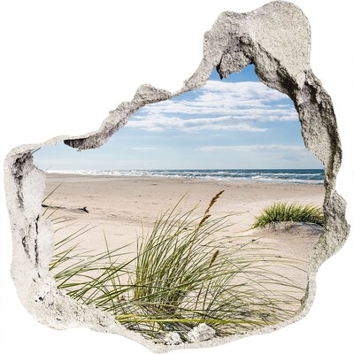 Dziura 3d w ścianie naklejka Mrzeżyno plaża