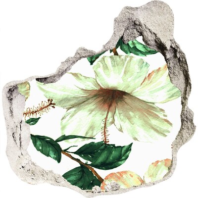 Naklejka 3D dziura samoprzylepna Kwiaty hibiskusa