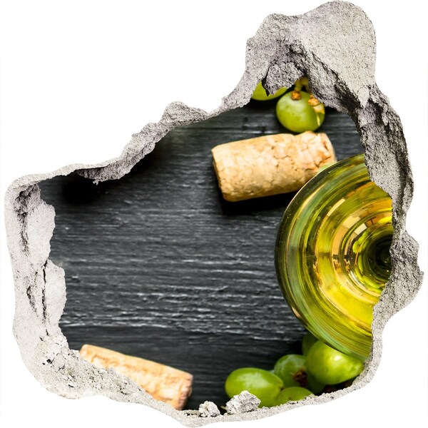 Naklejka 3D dziura na ścianę Wino i winogrona