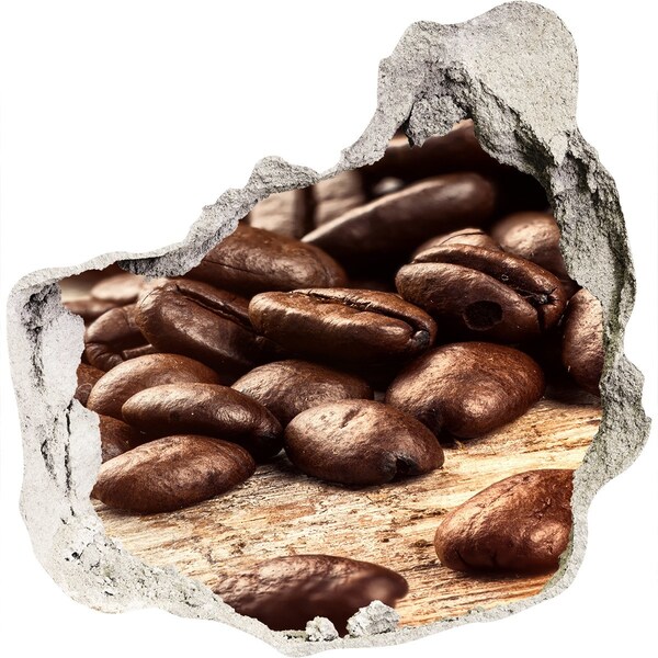 Naklejka 3D dziura na ścianę Kawa w sercu ściany