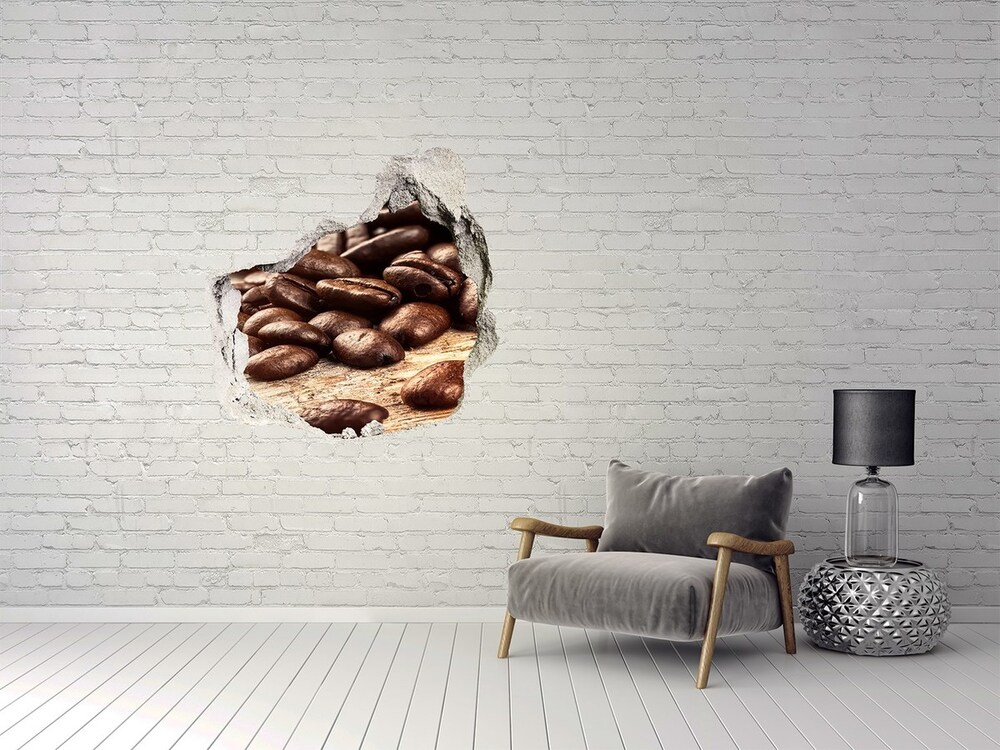 Naklejka 3D dziura na ścianę Ziarna kawy