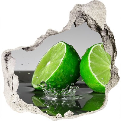 Naklejka 3D dziura na ścianę Limonka w wodzie