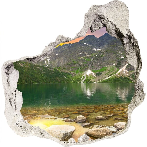 Dziura 3d w ścianie naklejka Morskie oko Tatry