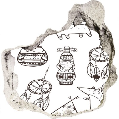 Samoprzylepna naklejka Etniczne wzory na tle ściany