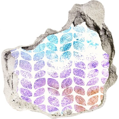 Naklejka 3D dziura na ścianę Kwiatowe wzory w dziurze w ścianie