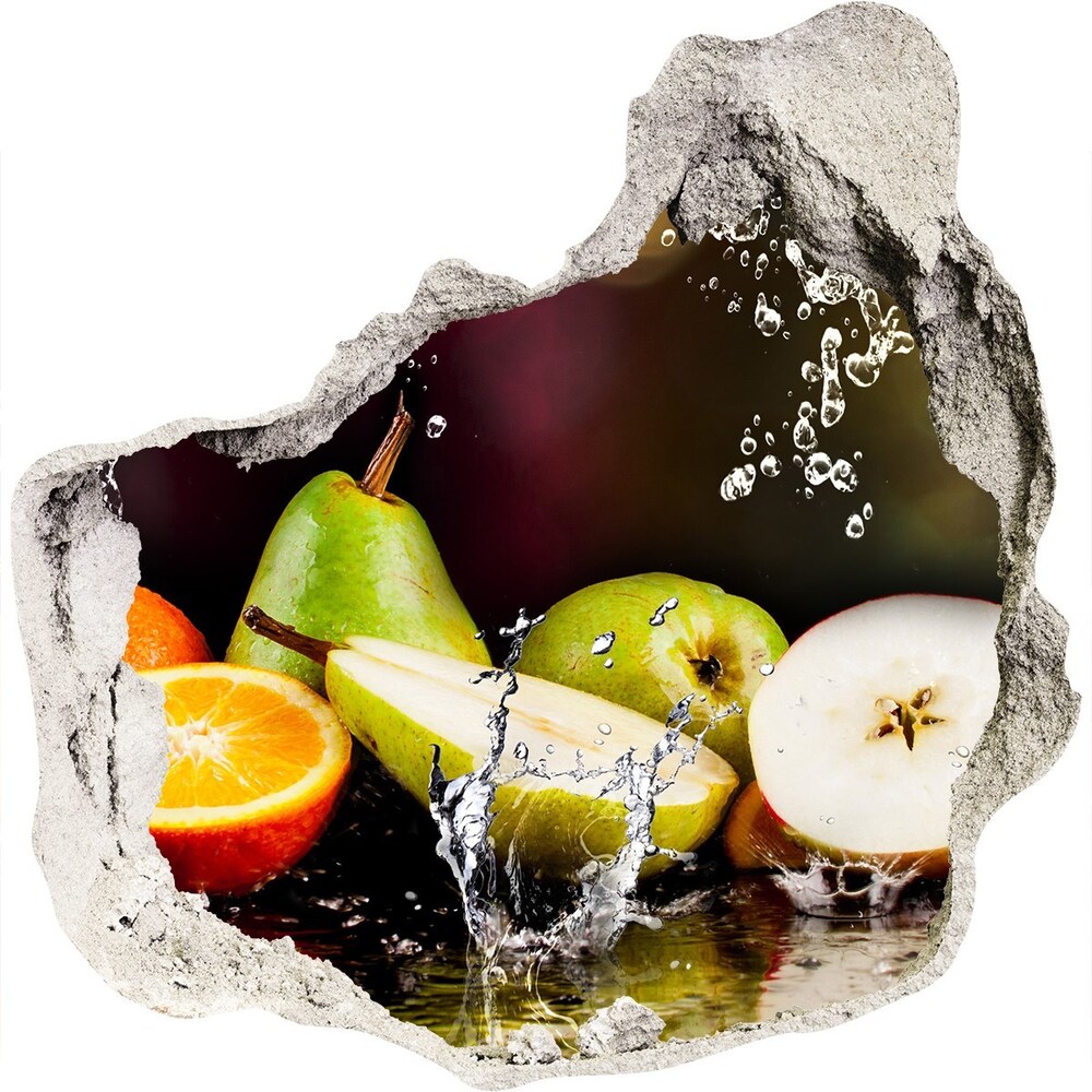 Naklejka dziura na ścianę Owoce i woda