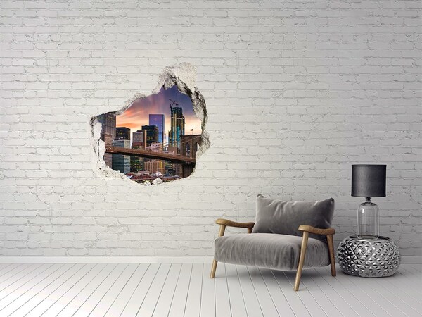 Fototapeta dziura na ścianę 3d Manhattan Nowy Jork