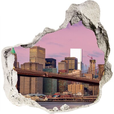 Fototapeta dziura na ścianę 3d Widok na Brooklyn Bridge w Nowym Jorku