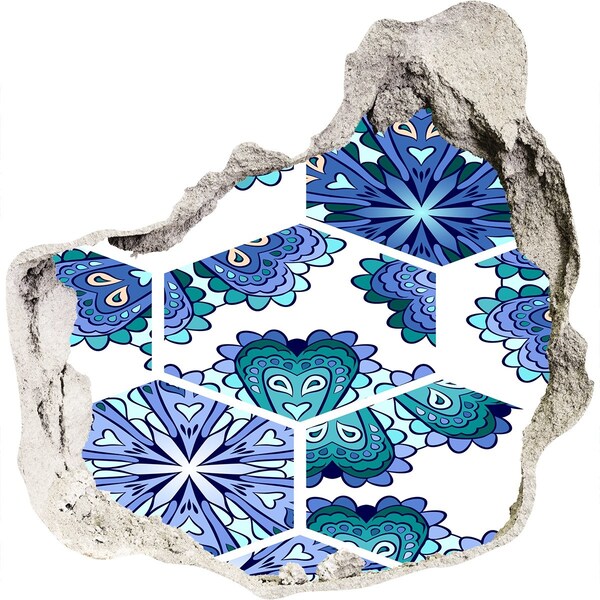 Fototapeta dziura na ścianę Kolorowy wzór na ścianie