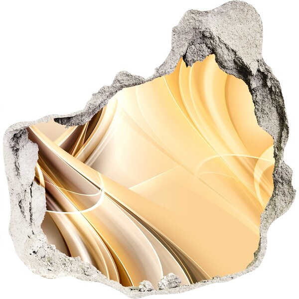 Dziura 3d fototapeta naklejka Złota abstrakcja w dziurze w ścianie