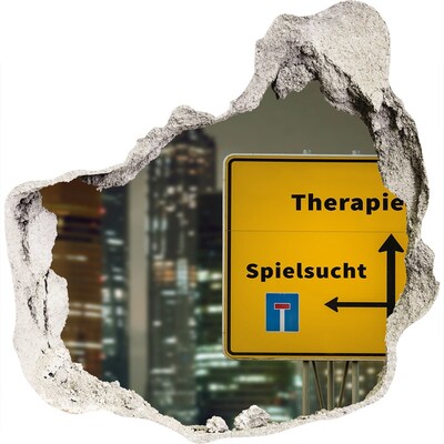 Samoprzylepna dziura na ścianę Miasto nocą z oznakowaniem terapeutycznym