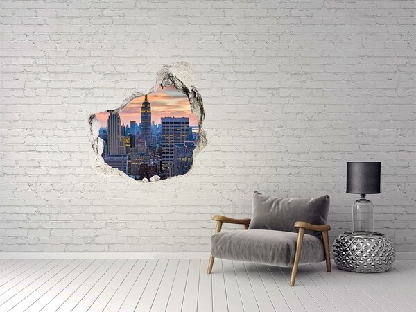 Fototapeta dziura na ścianę 3d Manhattan Nowy Jork