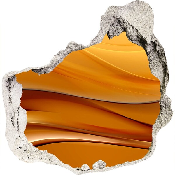 Dziura 3d fototapeta naklejka Złota fala w murze