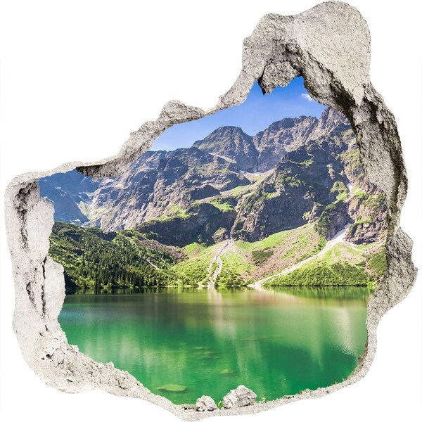 Dziura 3d w ścianie naklejka Morskie oko Tatry