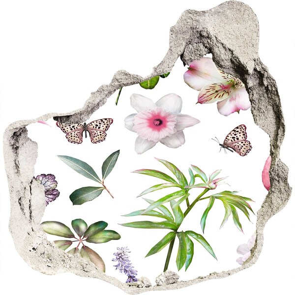 Fototapeta dziura na ścianę Kwiatowy raj za ścianą