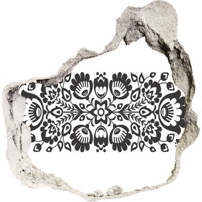 Dziura 3d fototapeta naklejka Kwiatowy motyw na ścianie