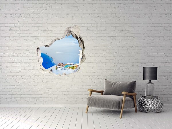 Fototapeta dziura na ścianę 3d Widok z Santorini