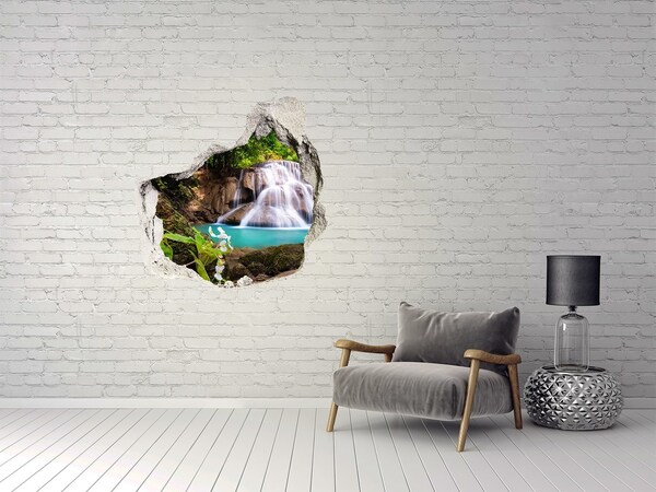 Dziura 3d w ścianie naklejka Wodospad Tajlandia