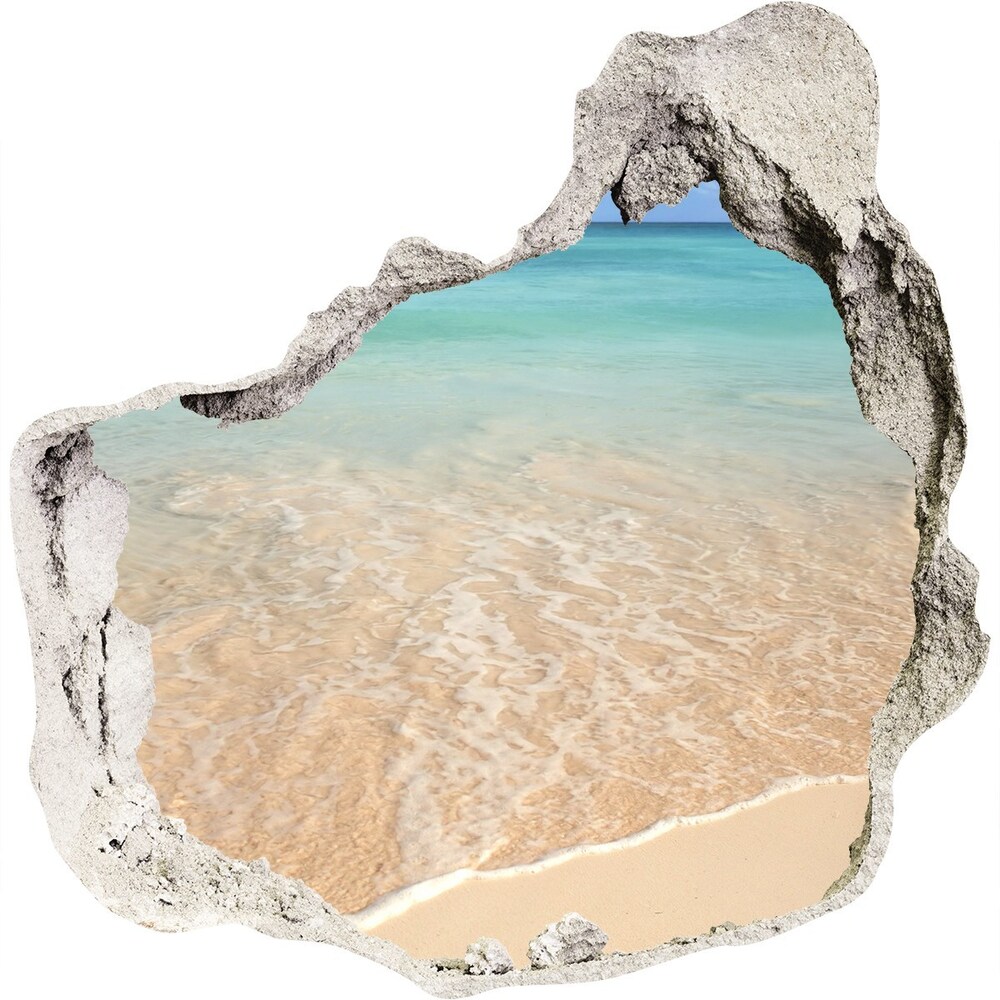 Dziura 3d w ścianie naklejka Rozgwiazda na plaży