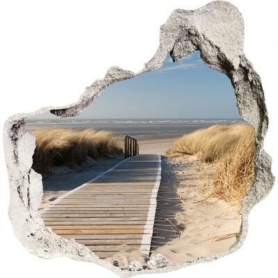 Dziura 3d w ścianie naklejka Ścieżka na plaży