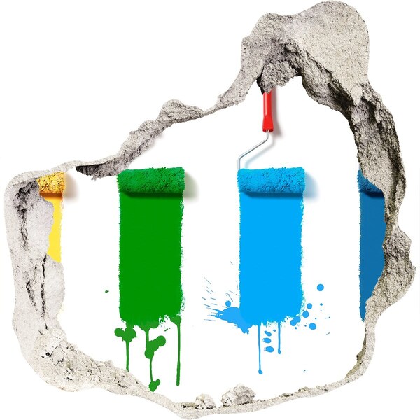 Dziura 3d fototapeta naklejka Malowanie w nowym stylu