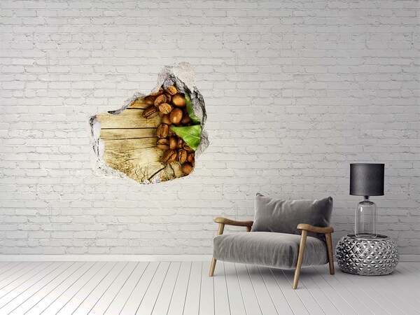 Naklejka 3D dziura Kawa w betonowej dziurze