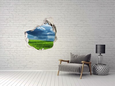 Dziura 3d w ścianie naklejka Burzowe chmury