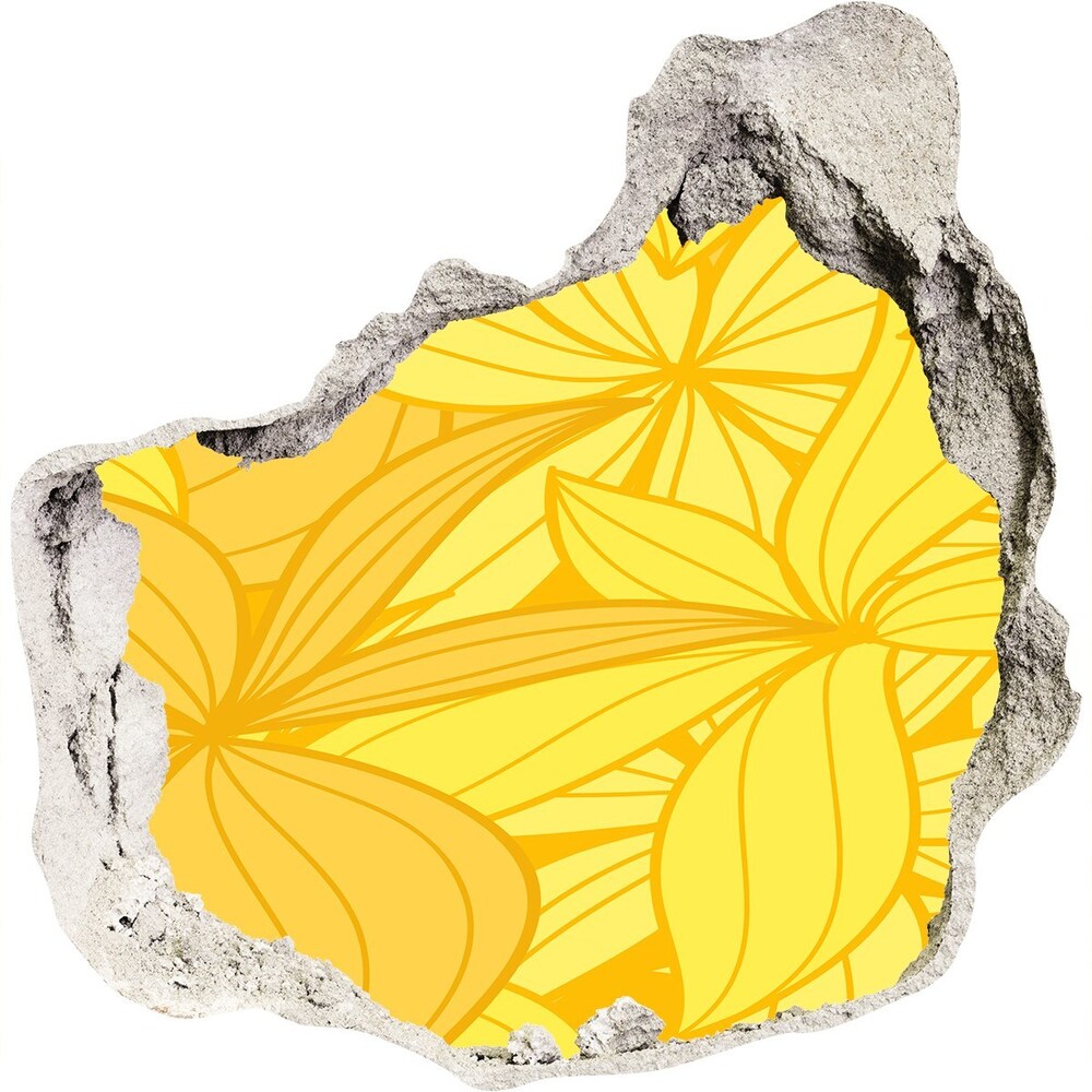 Naklejka 3D dziura na ścianę Żółte kwiaty tło