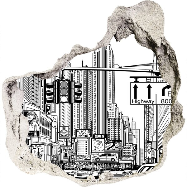 Fototapeta dziura na ścianę 3d Nowojorskie ulice