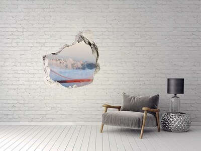 Fototapeta dziura na ścianę 3d Most Golden Gate wśród chmur