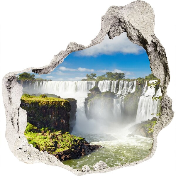 Dziura 3d w ścianie naklejka Wodospady Iguazu