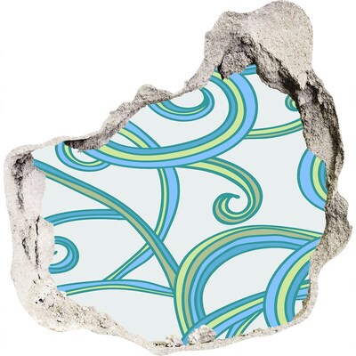 Fotoobraz dziura na ścianę Kolorowe fale na tle ściany