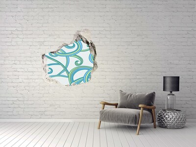 Fotoobraz dziura na ścianę Kolorowe fale na tle ściany