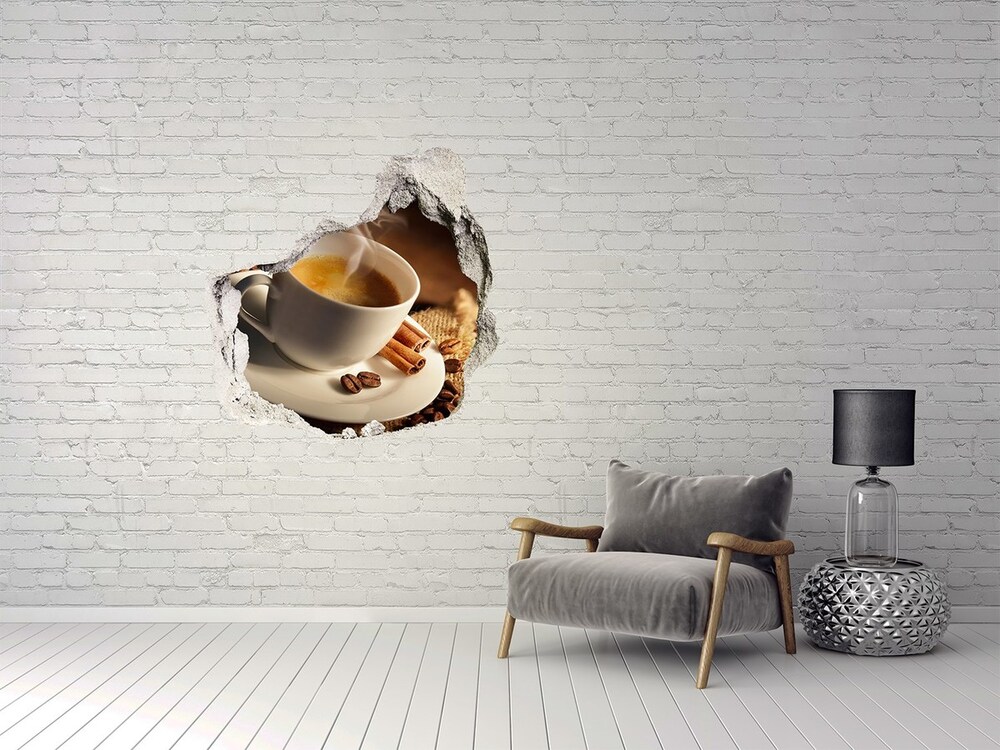 Naklejka 3D dziura okleina Kawa w filiżance