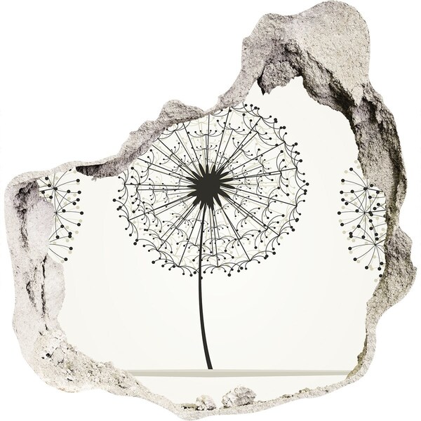 Samoprzylepna dziura na ścianę Dmuchawce na tle ściany