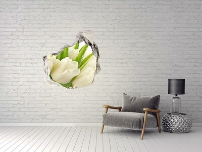 Samoprzylepna dziura na ścianę Białe tulipany