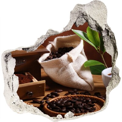 Naklejka 3D dziura na ścianę Kawa w domowym zaciszu