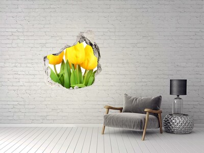 Samoprzylepna dziura na ścianę Żółte tulipany