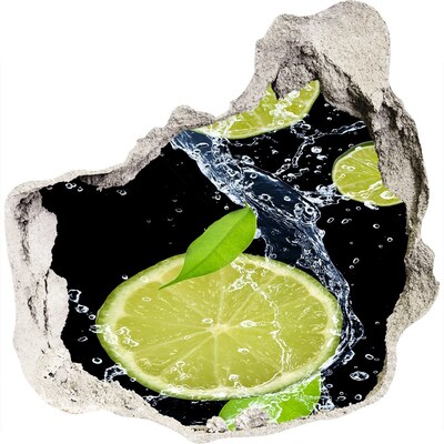 Naklejka 3D dziura okleina Limonki i woda